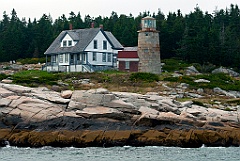 Whitehead Lighthouse on Rocky Shore in Maine